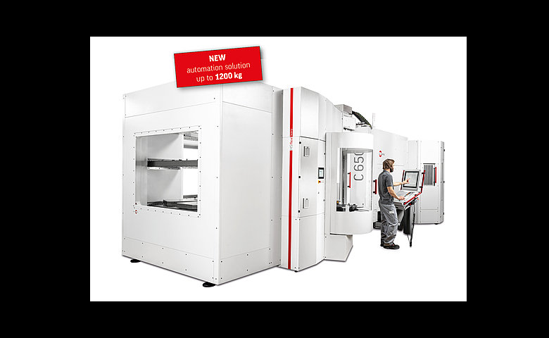 la soluzione d'automazione Hermle con peso di trasporto di fino a 1200 kg